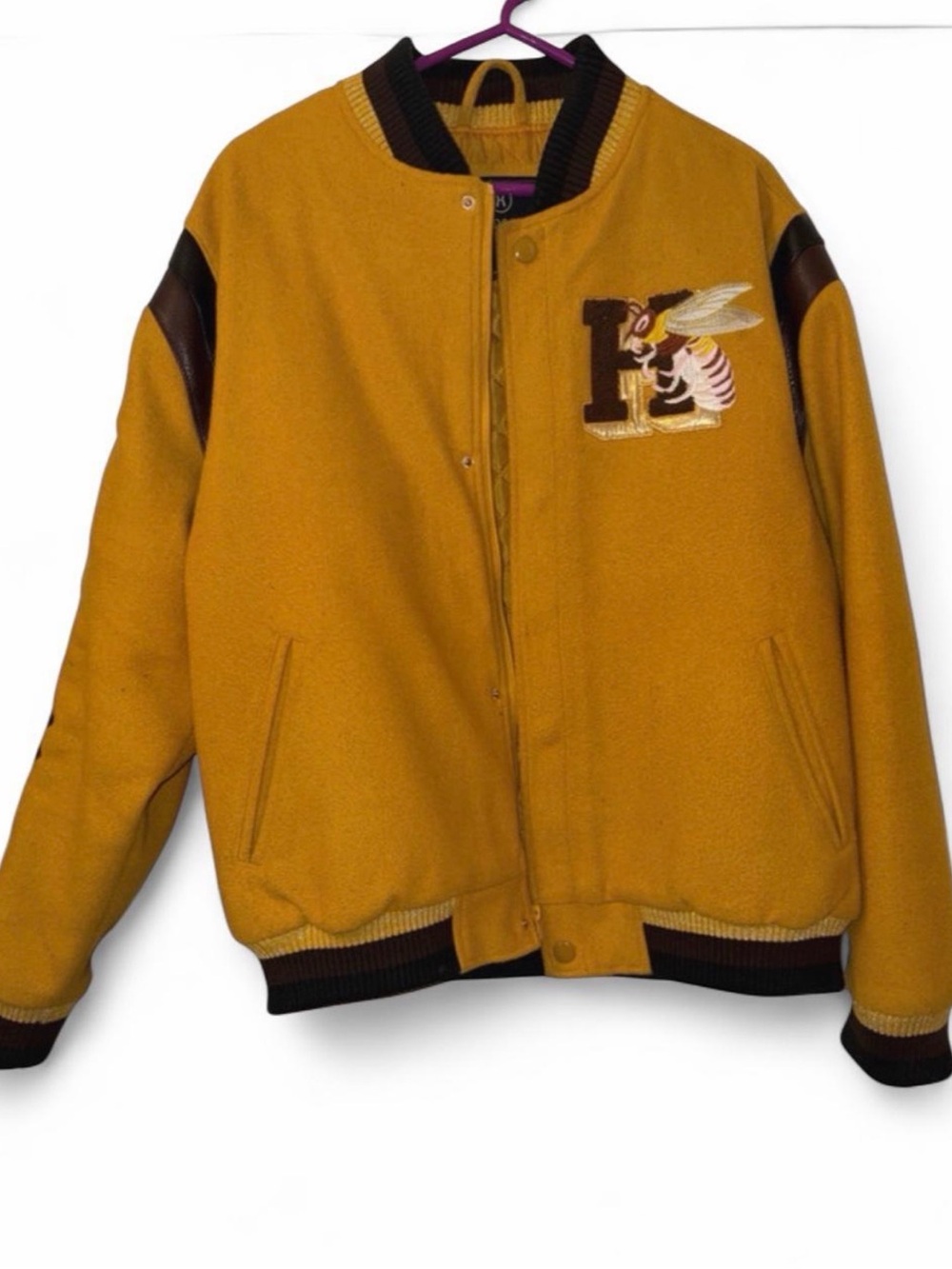 Hudson Men’s Yellow Mustard Varsity Jacket